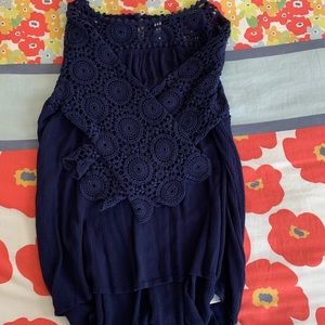 Closet closing - 3 for $5 
Navy lace trimmed top